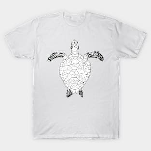 Black and White Sea Turtle T-Shirt